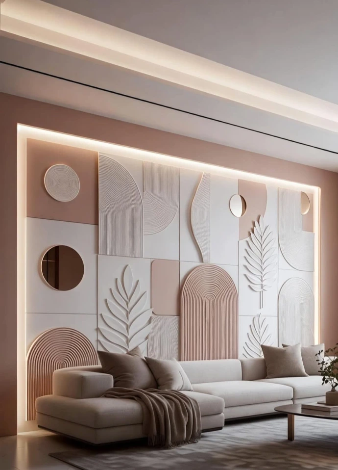 Luxury interior wall louvers and decorative panels showroom display at Universal Hardware